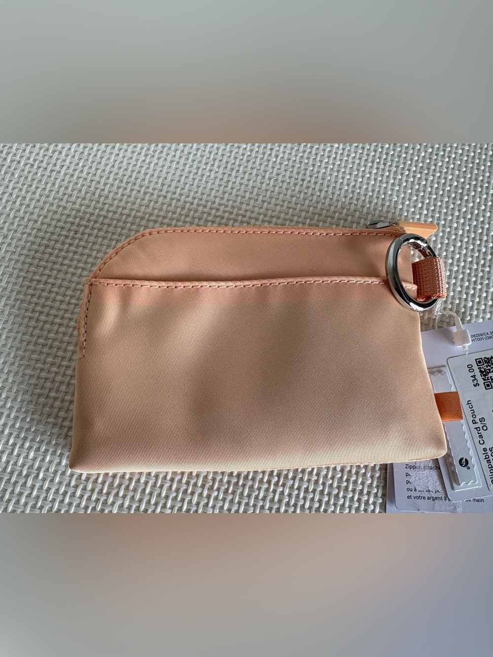 Lululemon Clippable Card Pouch Peach White NWT - Picture 4 of 6